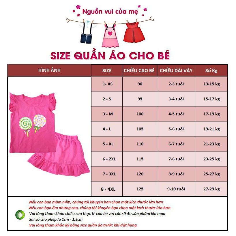 Set áo tay bèo kết hợp chân váy đuôi cá size cho bé gái 13-29kg