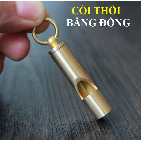 Còi thổi sinh tồn dã ngoại, bằng đồng cao cấp, treo móc khóa &amp; đeo cổ