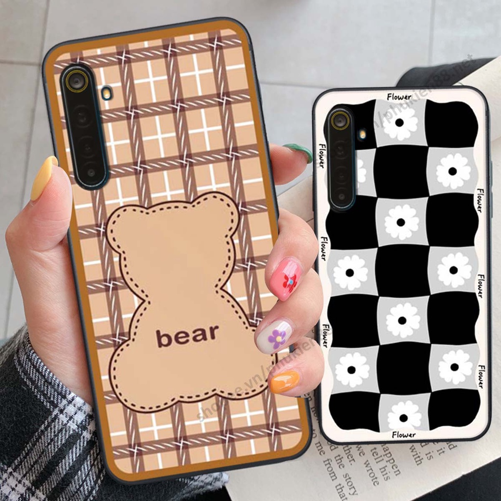 Ốp lưng Realme 6 / 6 Pro ốp điện thoại LineBear, bé tóc xù, hoa siêu đẹp
