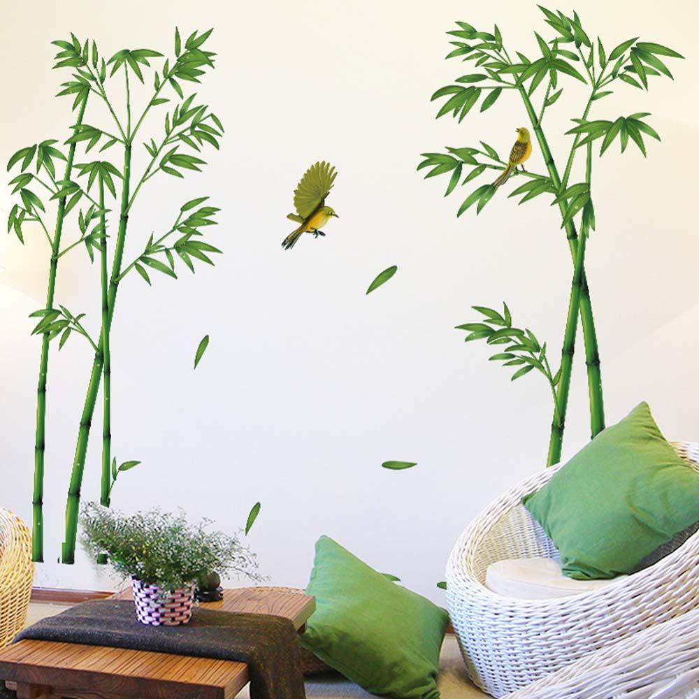 ELEGANT Đề Can PVC Hình Cây Tre Dán Kính Cửa Sổ Phòng Ngủ Trang Trí Nhà Cửa DIY