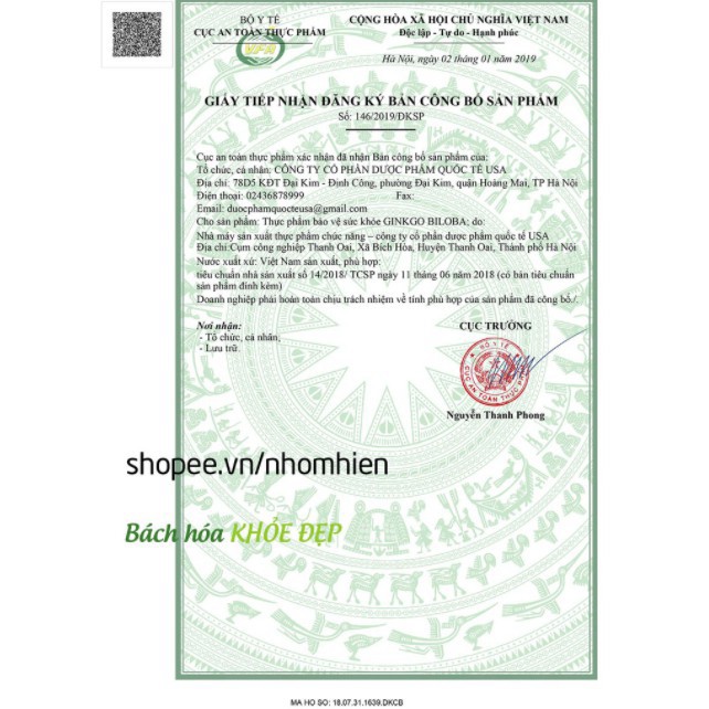 Viên uống bổ não GINKGO 240 giúp tăng cường trí nhớ, tăng tuần hoàn máu não, ngừa tai biến – HỘP 100 viên (Xanh Dương)