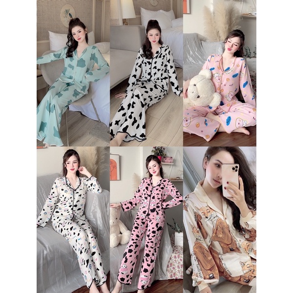 BỘ NGỦ LỤA DÀI MANGO LƯỢN SÓNG HÓT - SÉT BỘ SÓNG DÀI MANGO XINH CHẢNH