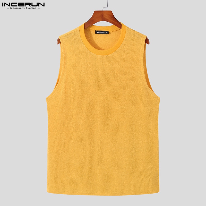 Áo ba lỗ Incerun cổ tròn 5 màu tùy chọn sành điệu cho nam