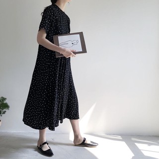 Đầm nữ dáng vintage chấm bi