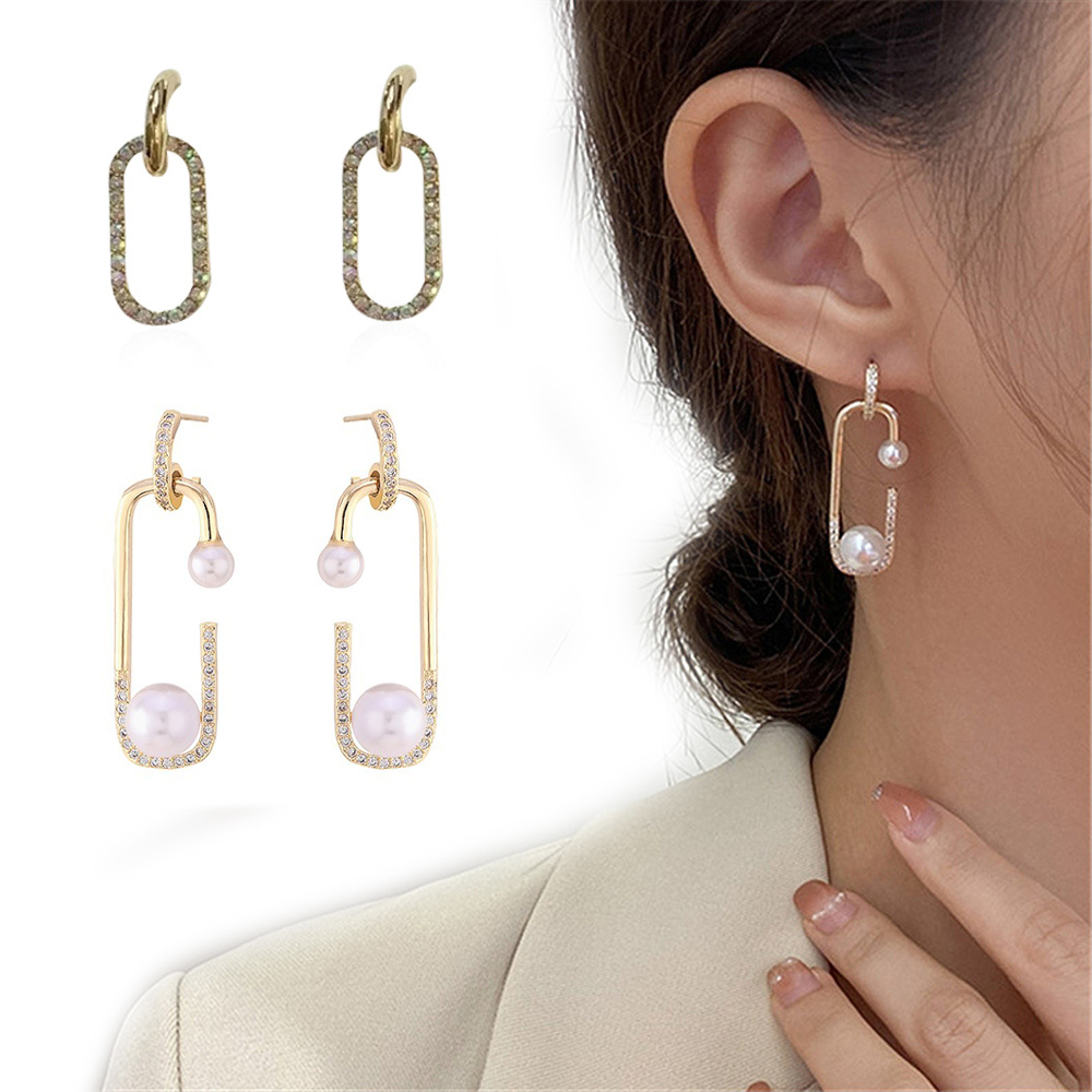 Khuyên tai S925 dáng dài đính ngọc trai thời trang cho nữ