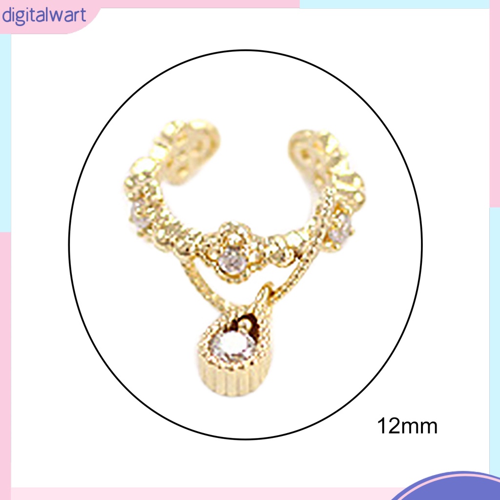 Khuyên vành tai họa tiết giọt nước đính đá thanh lịch cho nữ