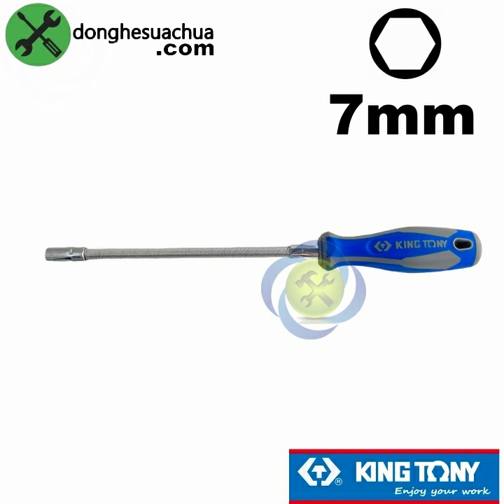 Cán vít vặn ốc lò xo đầu lục giác 7mm dài 190mm Kingtony 1453-07