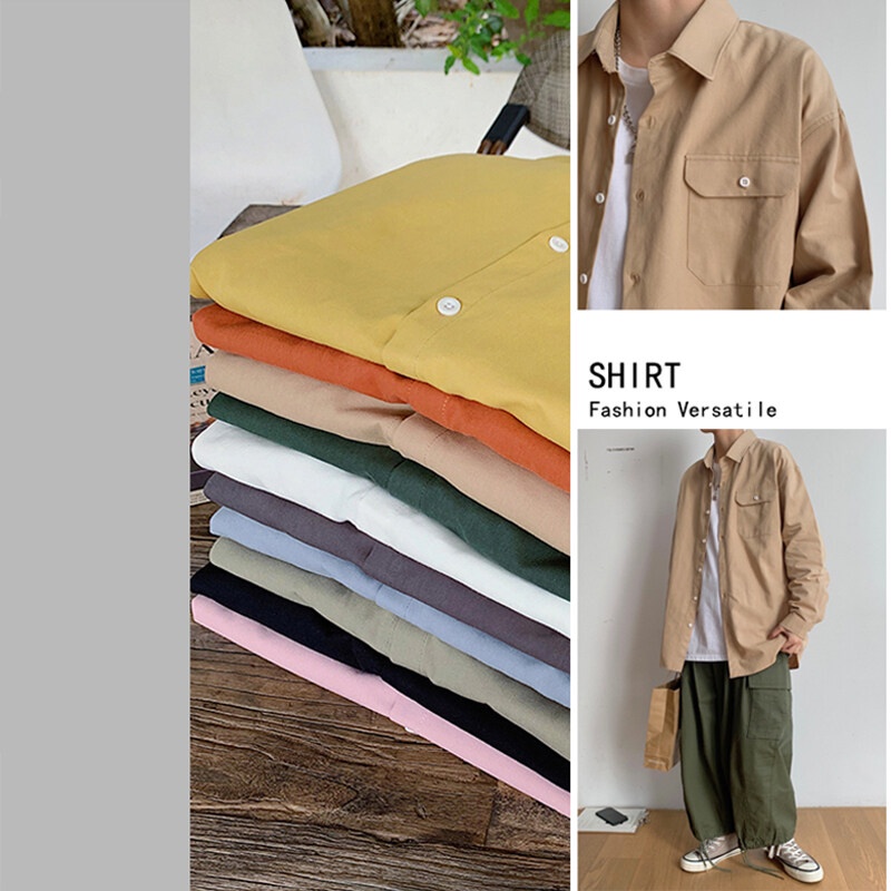 Áo sơ mi AOKANG cotton dáng rộng thoáng khí thấm hút mồ hôi trẻ trung thời trang dành cho nam