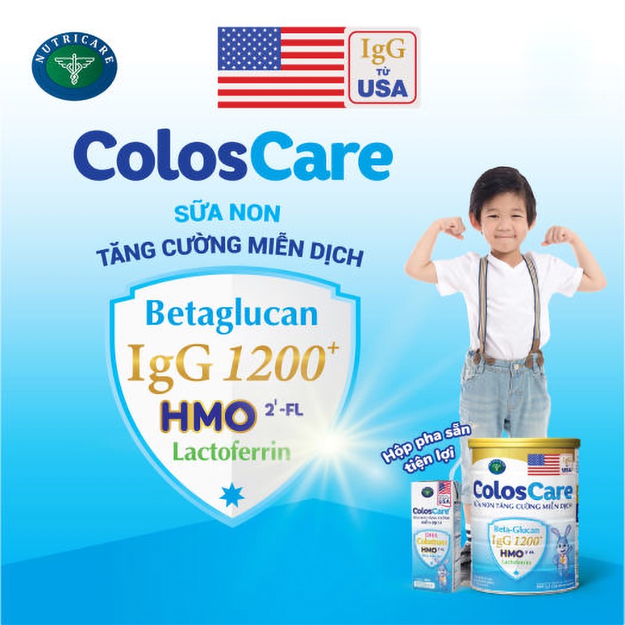 Sữa Non ColosCare 1+ Tăng Cường Miễn Dịch Cho Bé Từ 1 Đến 10 Tuổi Lon 800 Gram