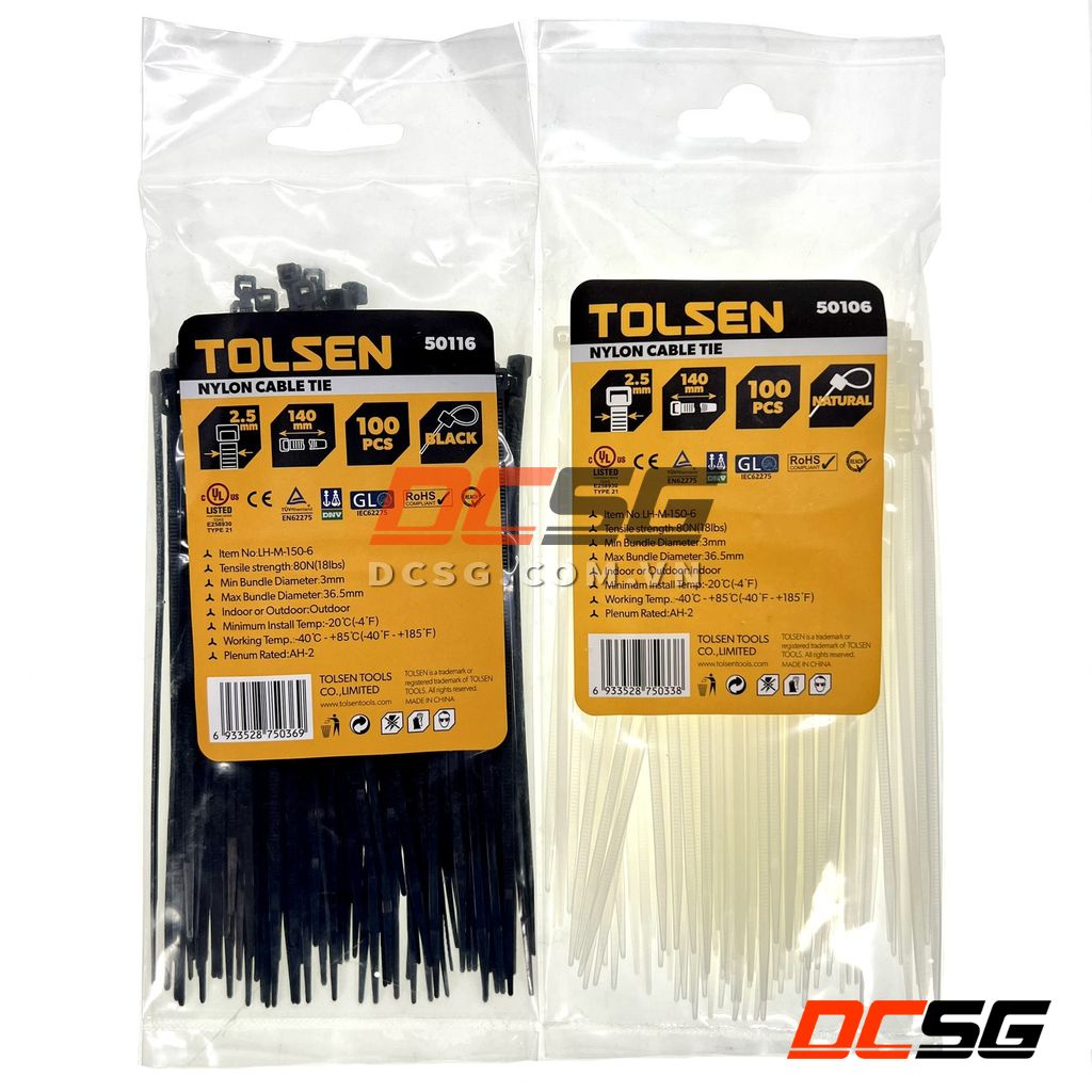 Dây rút nhựa 2.5x140mm 100pcs Tolsen (chọn màu) | DCSG