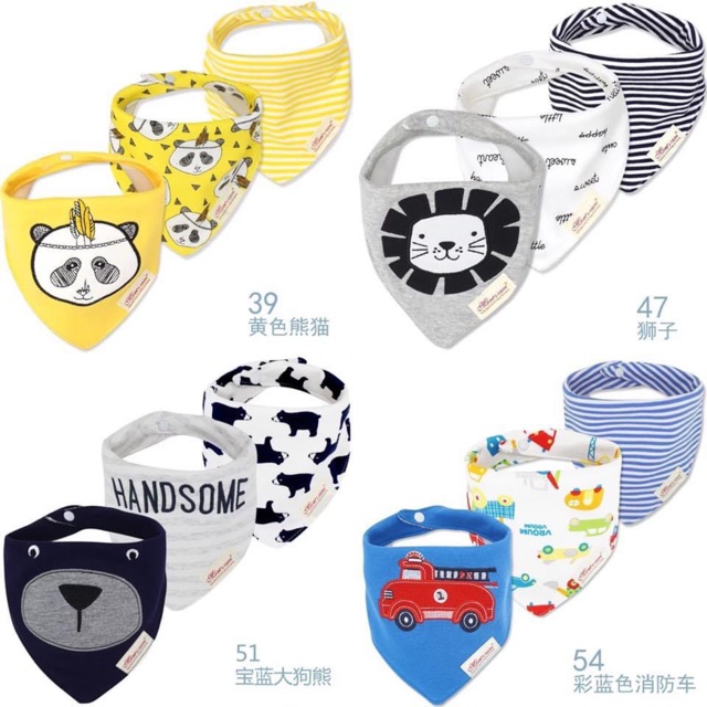 Set 3 yếm cổ Momscare (20 mẫu)