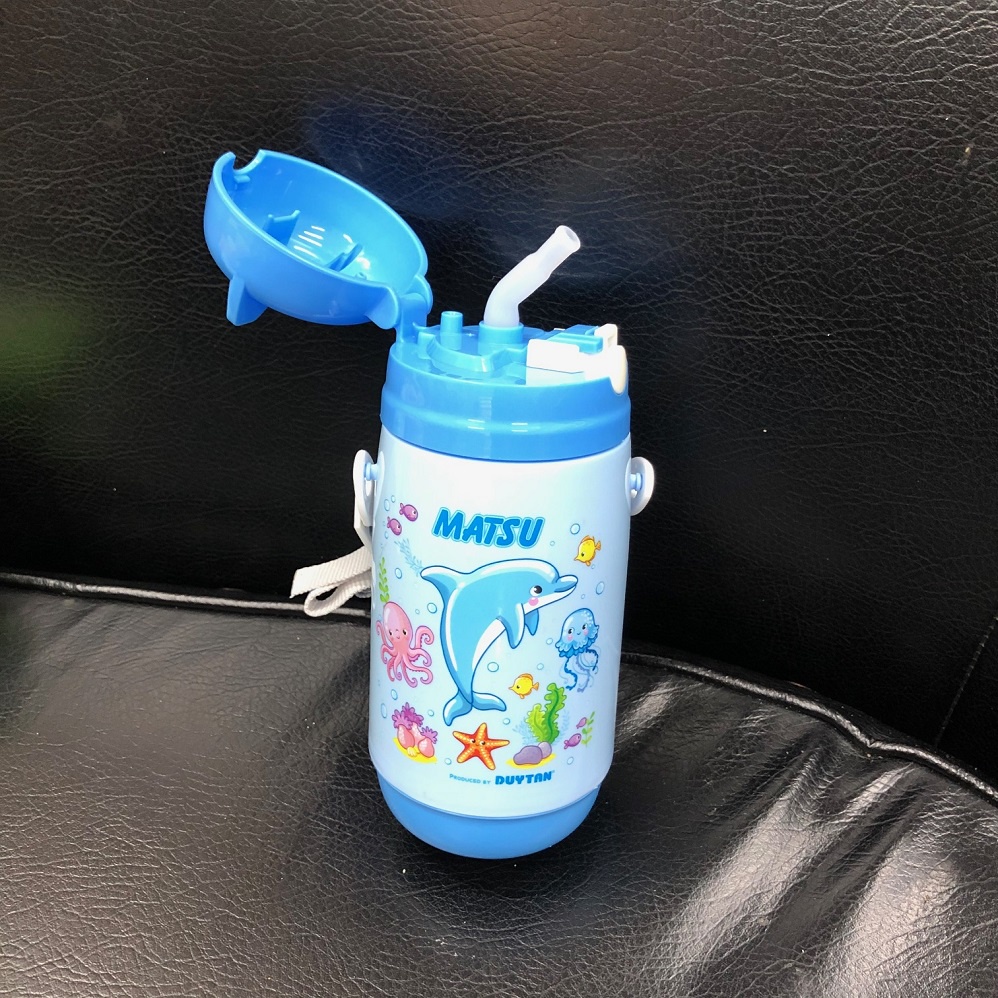 Bình nước học sinh Matsu Duy Tân 400 mL có ống hút