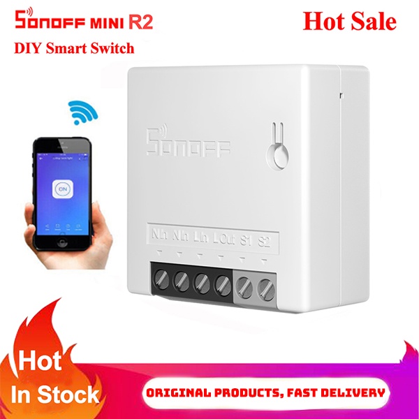 Sonoff Mini R2 / Công Tắc Điều Khiển Từ Xa Thông Minh EWelink Hỗ Trợ Làm Việc Ngoài Trời Kèm Alexa Goog
