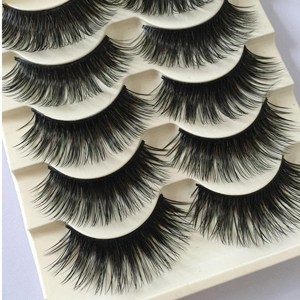 Set 5 Cặp Lông Mi Giả Màu Đen Dài Và Dày Handmade