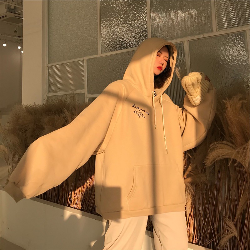 Áo hoodie nữ form rộng cao cấp kiểu mới, Áo hoodie unisex dáng dài Hàn Quốc