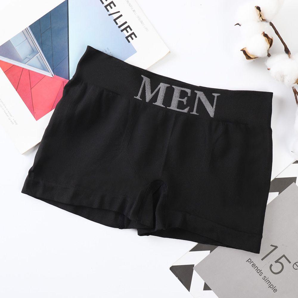 Quần Lót Boxer Không Đường May Lưng Vừa Màu Trơn Thoáng Khí Cho Nam