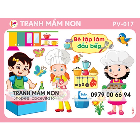 Decal mầm non-GÓC PHÂN VAI-3 khổ to 127x80