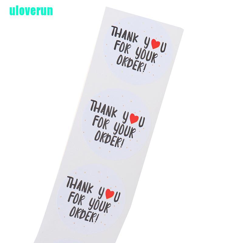 Cuộn 500 Miếng Dán Trang Trí Hình Tròn In Chữ thank you for your order