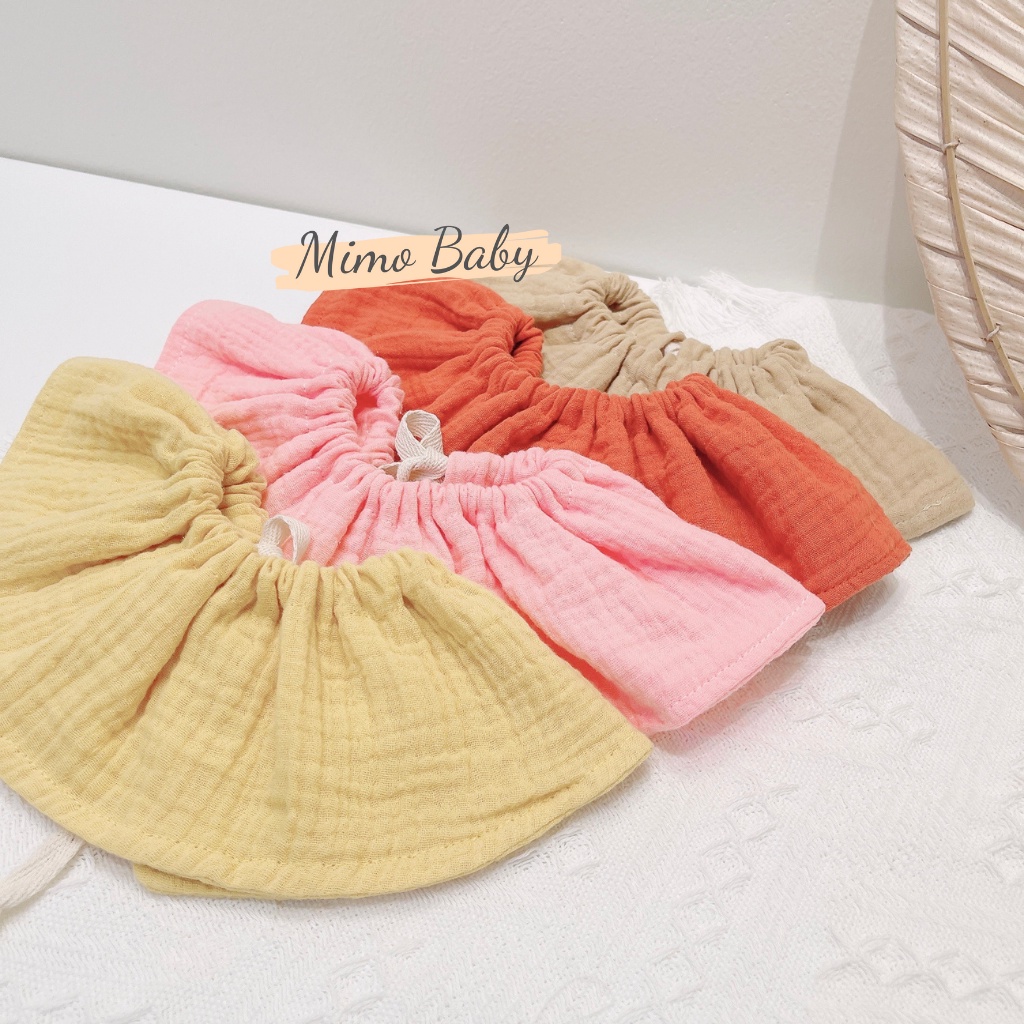 Yếm cổ tròn vải xô muslin họa tiết dễ thương cho bé YC11 Mimo Baby