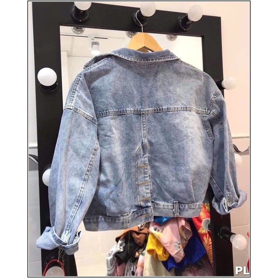 ÁO KHOÁC JEAN NỮ STREN PHỐI CÚC SAU LƯNG SIÊU HOT XỊN PL2-05