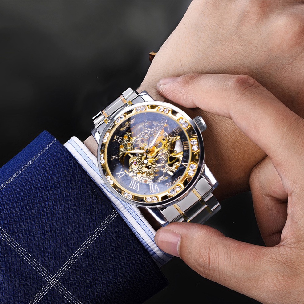 Đồng Hồ Cơ Nam AUTOMATIC Chính Hãng WINNER Dây Thép Cao Cấp Đẹp Giá Rẻ Kiểu Dáng Thời Trang Sang Trọng - Hàng nhập khẩu