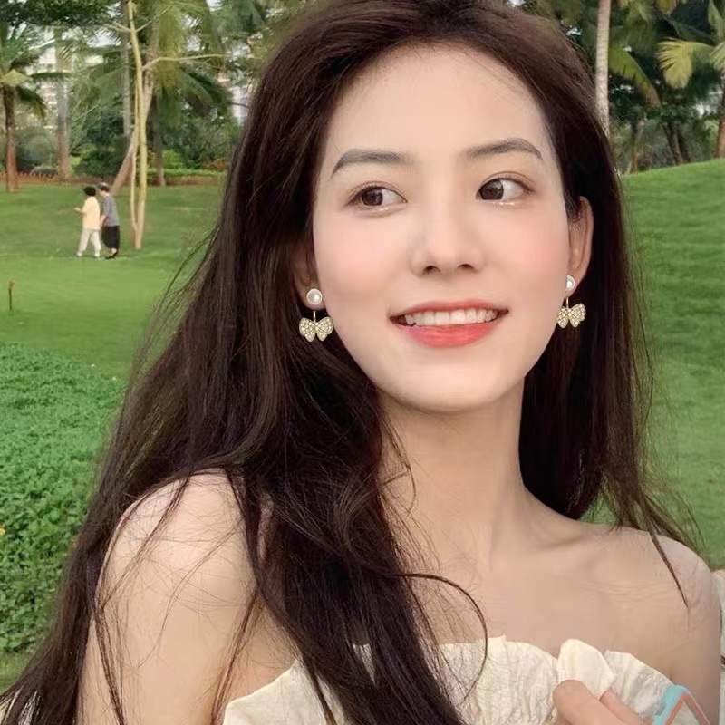 Khuyên Tai Kim Loại Đính Ngọc Trai Đơn Giản Và Hình Học Cao Cấp Thời Trang Mới Cho Nữ