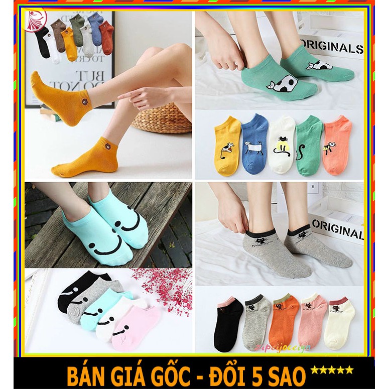 𝑭𝒓𝒆𝒆𝒔𝒉𝒊𝒑  Sỉ 10 đôi tất GẤU, MÈO, MẶT CƯỜI siêu hót loại đẹp ( Tất Dày NAM NỮ ) + Kèm Túi Bọc + Ảnh Thật