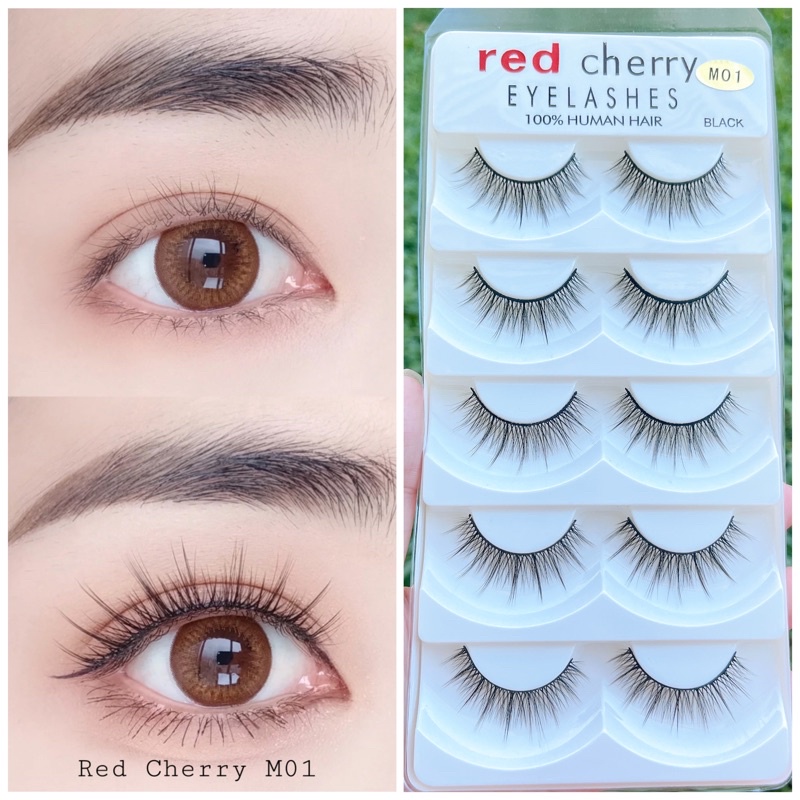 Mi Giả, Lông mi giả giá rẻ CHERRY nhiều mẫu, gân mi mỏng, nhẹ, có độ cong tự nhiên