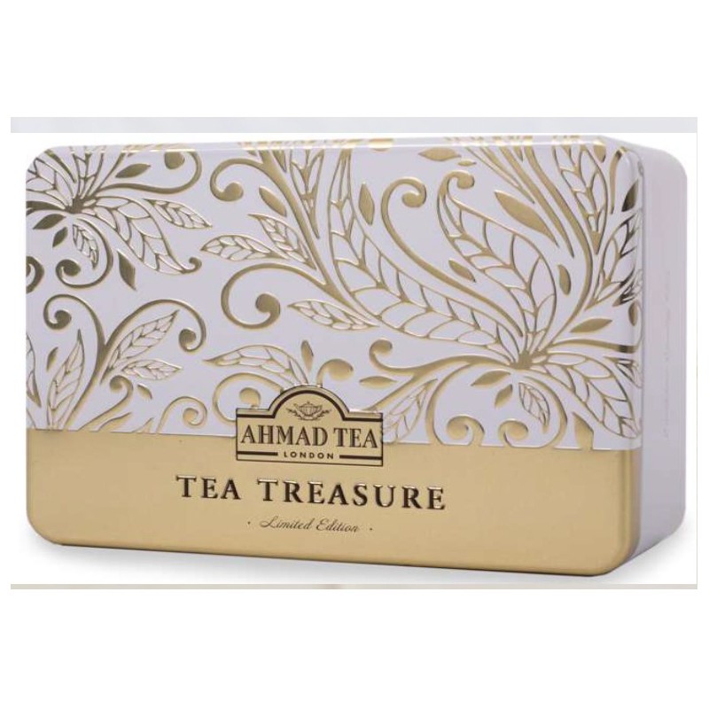 Báu vật Trà Anh Quốc AHMAD (hộp thiếc chữ nhật) - Ahmad Tea Treasure (túi lọc có bao thiếc - 60 túi/hộp)