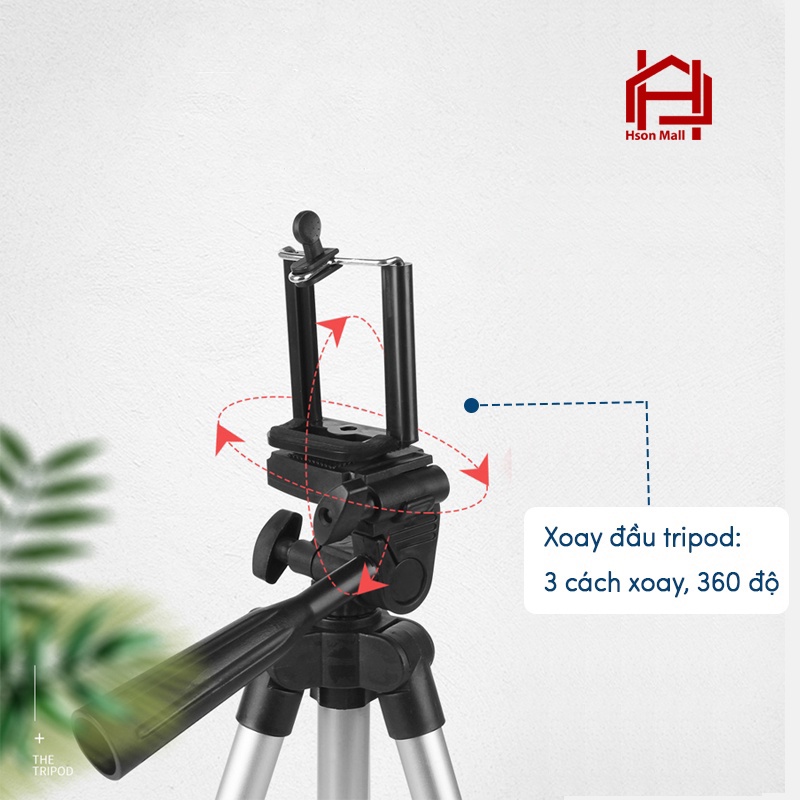 Gậy chụp ảnh 3 chân TRIPOD CAO CẤP, giá đỡ HSON quay phim, chụp ảnh, livestream tự sướng M3110 - M3120