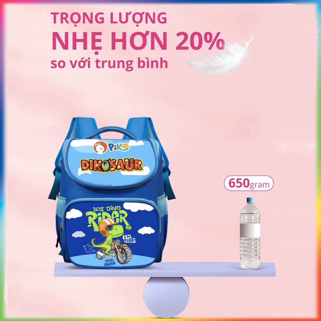 Balo Chống Gù Cho Bé Tiểu Học Cặp Chống Gù Cho Bé Gái Trai Chống Thấm Nước Siêu Nhẹ Kiểu Nhật Pika P688
