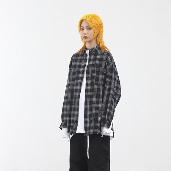 FOG Áo sơ mi nam form rộng flannel rách tà Premium quality phong cách Unisex thời trang | BigBuy360 - bigbuy360.vn