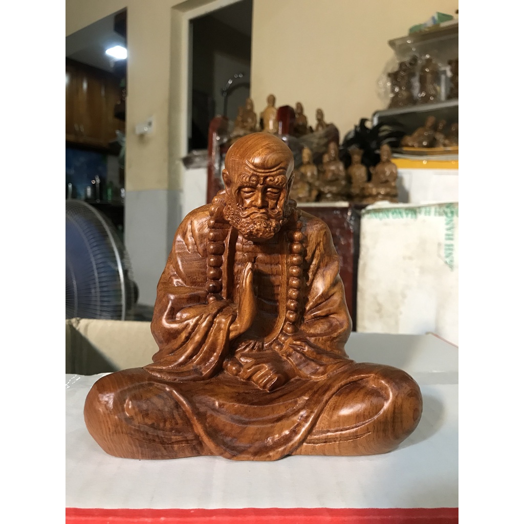 Tượng Đạt Ma Sư Tổ Ngồi Thiền, KT: 15x15x9