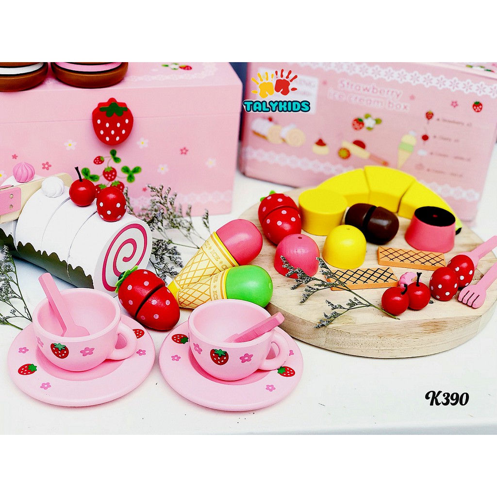 Set đồ chơi bánh ngọt, trái cây cho bé gái.