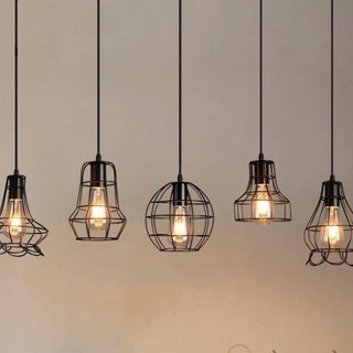 Đèn Thả: Mẫu đèn thả rọ sắt trang trí nhiều kiểu dáng