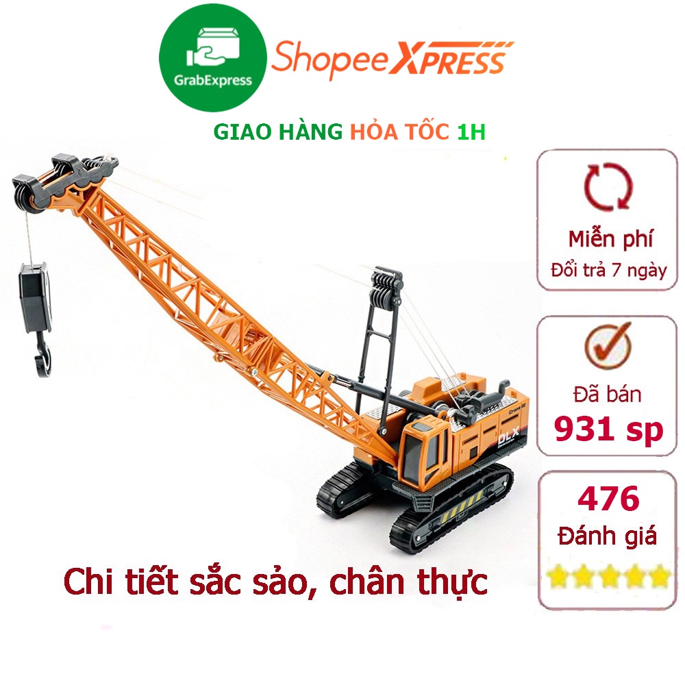 [Mã SKAMLS1012 giảm 10K đơn 50K] Mô hình xe đồ chơi, xe cần cẩu nâng hàng kích thước lớn, chất liệu nhựa an toàn cho bé