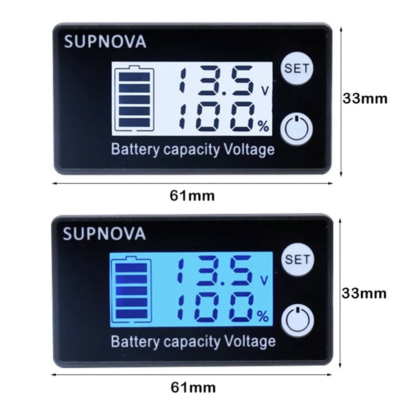 Đồng hồ đo pin Lithium Lifepo4 DC 8V-100V chuyên dụng cho xe Hơi, Máy Điện