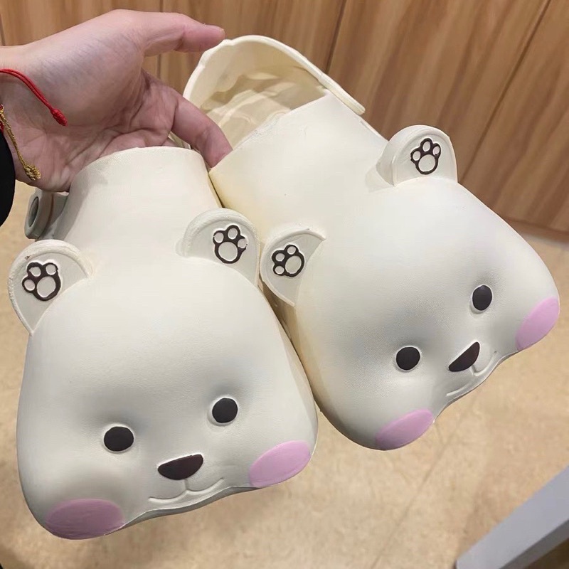 Dép sục cross gấu má hồng dễ thương cute nam nữ 🐻 Mã 14A