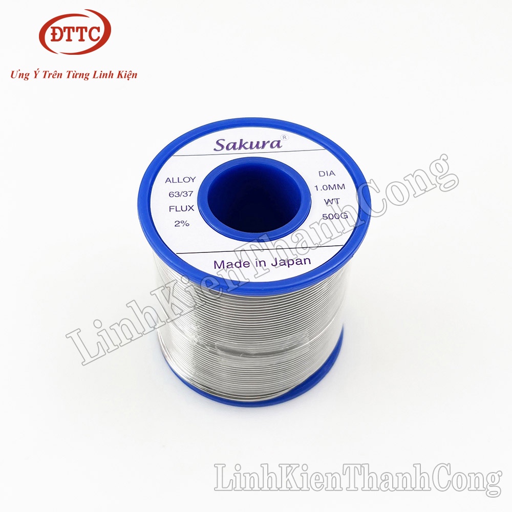 Thiếc Hàn SIÊU BÓNG SAKURA 500gam 63/37 0.6mm 0.8mm 1.0mm Siêu Bóng, Nhẹ Nhiệt