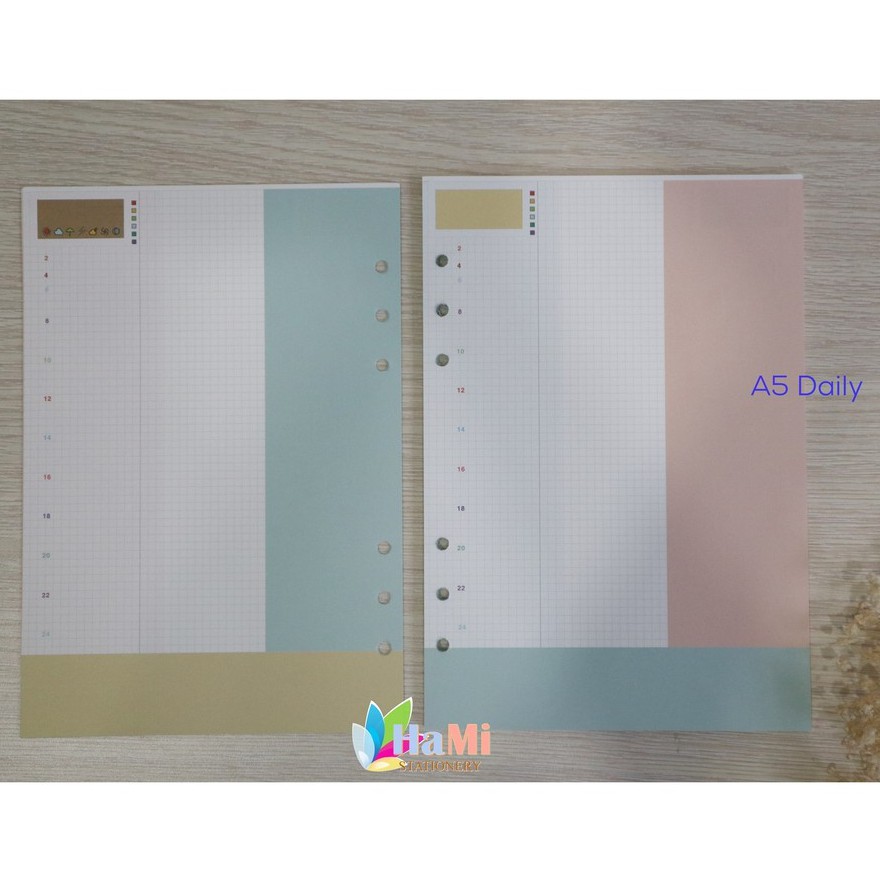 GIẤY REFILL RUỘT SỔ CÒNG, PLANNER A5 A6 HOẠ TIẾT IN MÀU