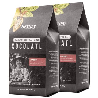 1kg Bột cacao sữa 3in1 Xocolatl - Gu truyền thống Classic [2 túi 500g] - Heyday Cacao