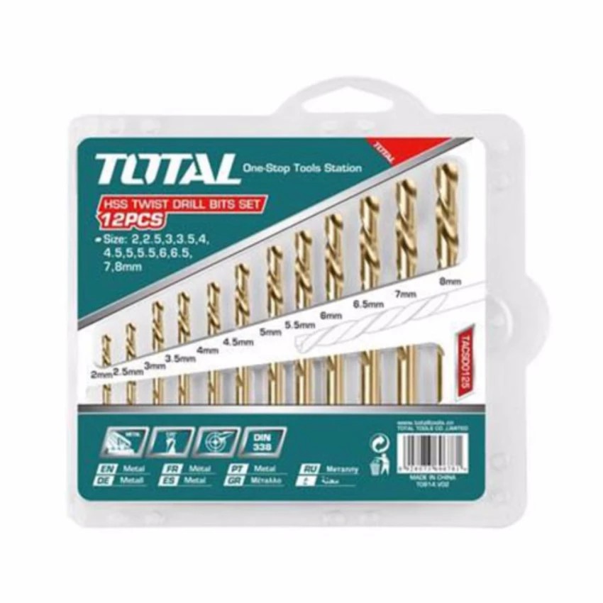 BỘ 12 MŨI KHOAN KIM LOẠI TOTAL TACSD0125