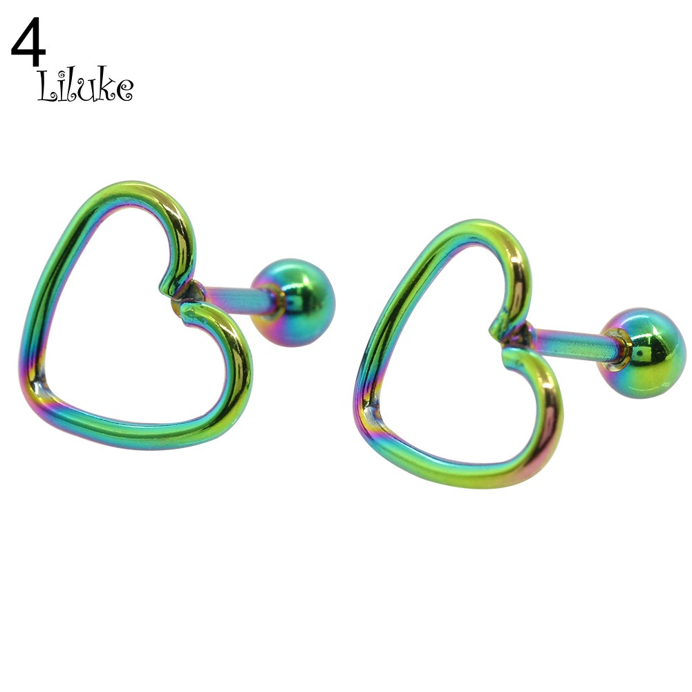 Đôi Khuyên Tai HìNh TráI Tim BằNg ThéP Không Gỉ ThờI Trang Cho Nữ