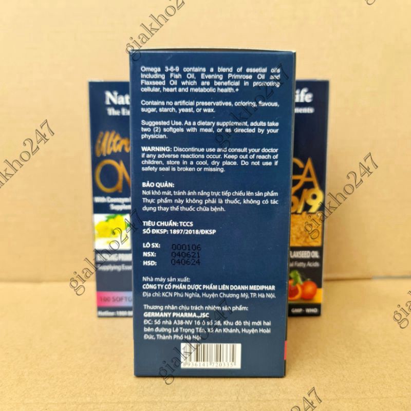 Combo 3 Hộp OMEGA 369 - Hộp 100 viên - Làm giảm mỏi mắt, khô mắt