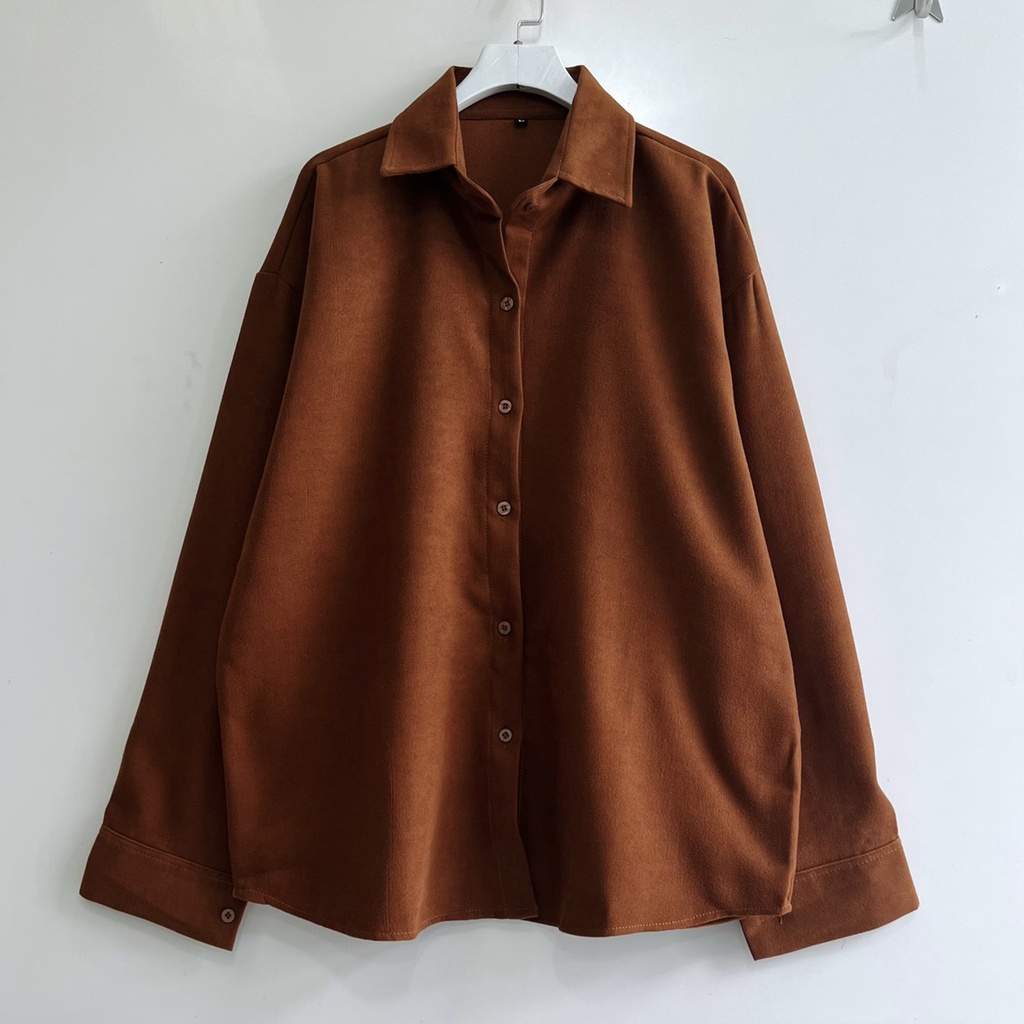 Áo Sơmi Nhung KUPI Form Rộng Ulzzang Unisex 1hitshop