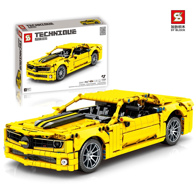 Đồ Chơi Lắp Ráp Kiểu LEGO TECHNIC Điều Khiển Từ Xa Siêu Xe Chevrolet Camaro YellowBlack Model SY8617 Với 1099 Mảnh Ghép