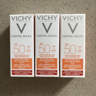 [Mini] Kem Chống Nắng Vichy Ngăn Ngừa Lão Hóa Capital Soleil SPF 50 Anti-Ageing 3-in-1 3ml x 3 tuýp