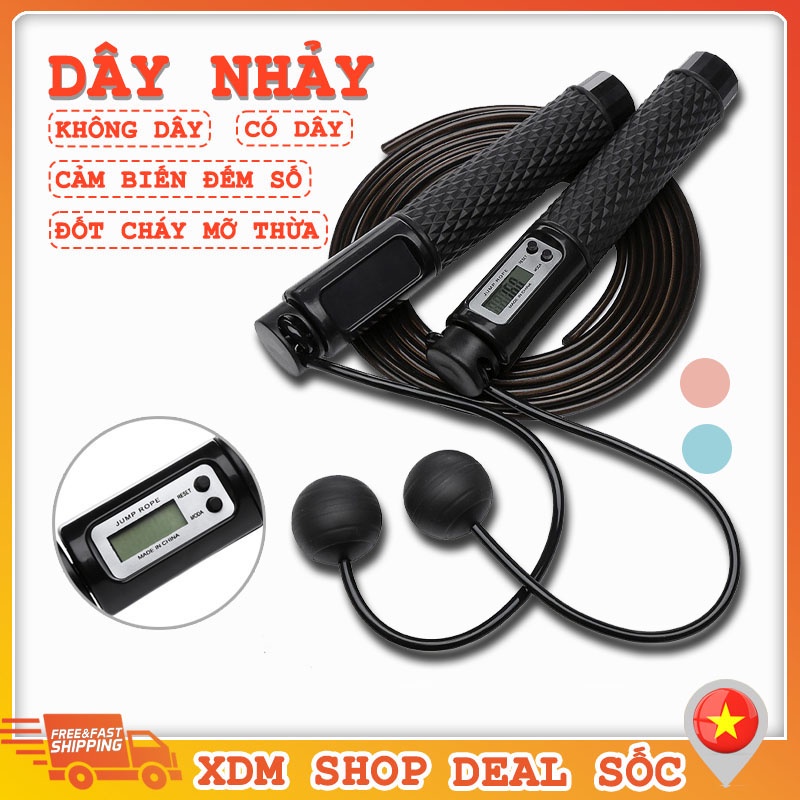 Dây nhảy Không Dây thể lực đàn hồi 2.9m , đếm số tự động ，hỗ trợ luyện tập thể dục, thể thao tiện lợi tại nhà XQY57