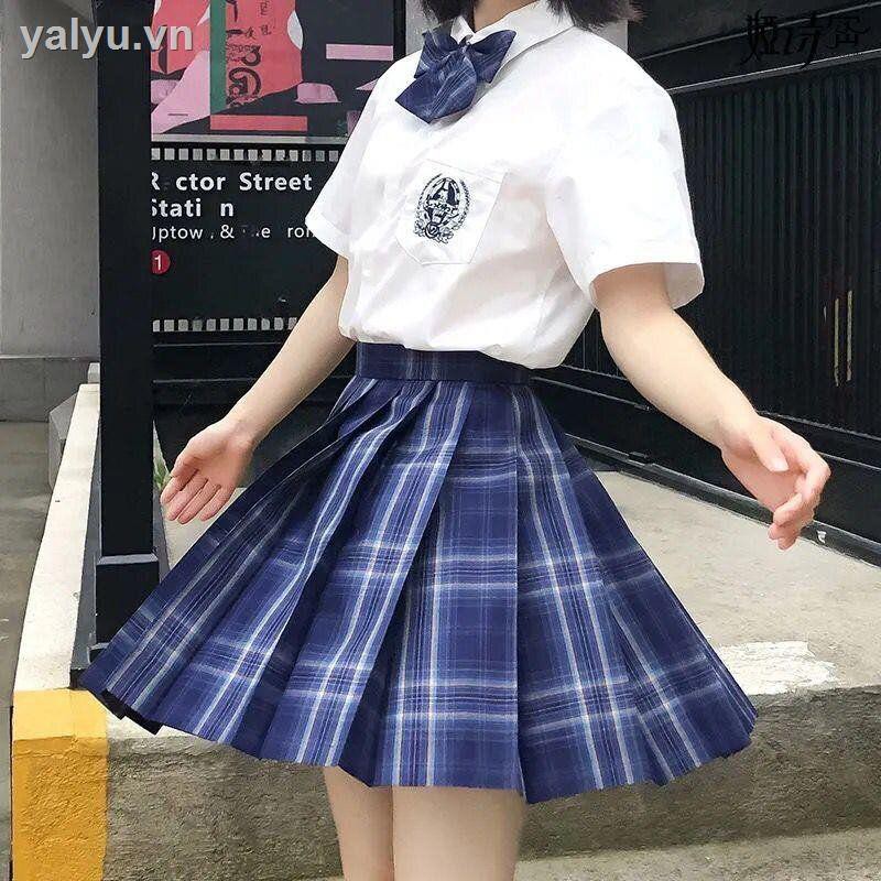 Đồng phục váy xếp ly Nhật Bản [Chiêm tinh] Nước sốt cá vàng nguyên bản váy lưới JK đồng phục thủy thủ phù hợp với thủy thủ Nhật Bản chính hãng váy xếp ly sinh viên Nhật Bản