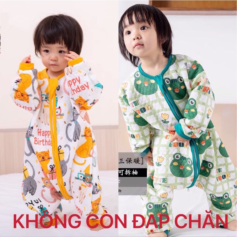 [s] Babycity giữ ấm bụng túi ngủ dành cho các bé hay đạp chăn túi ngủ liền chân cotton xô